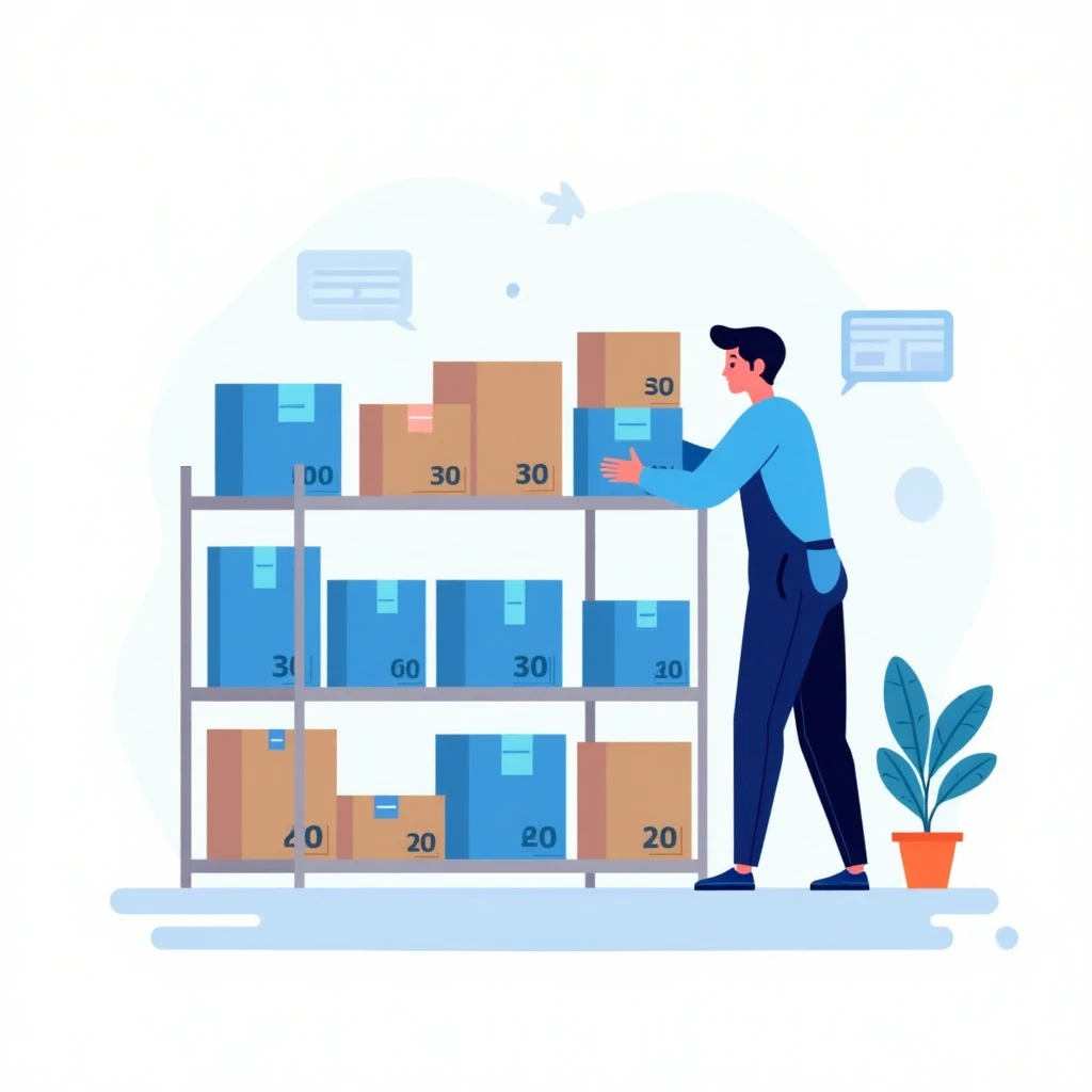 Trabajando en un almacén moderno