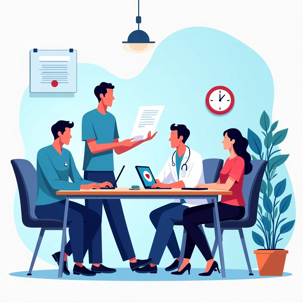 Equipo colaborando en el hospital