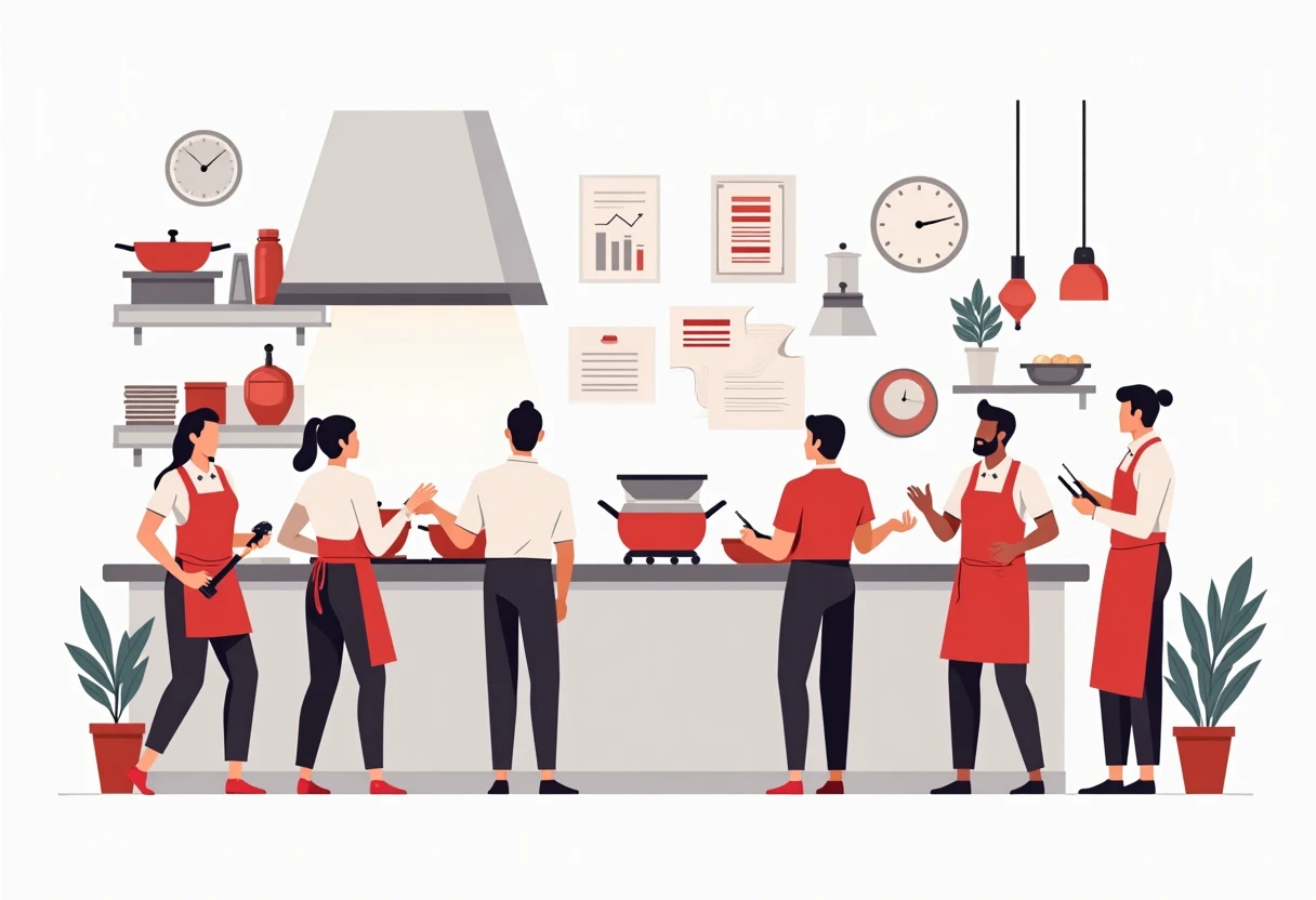 Chefs in a modern kitchen