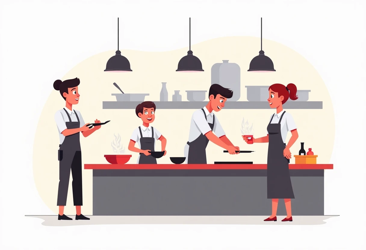 Cocina de restaurante activa