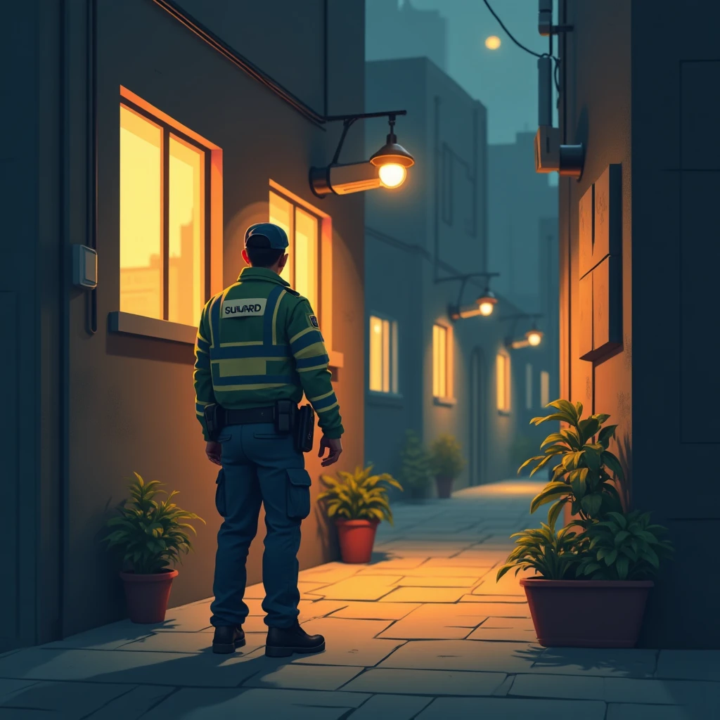Guardia de seguridad en acción