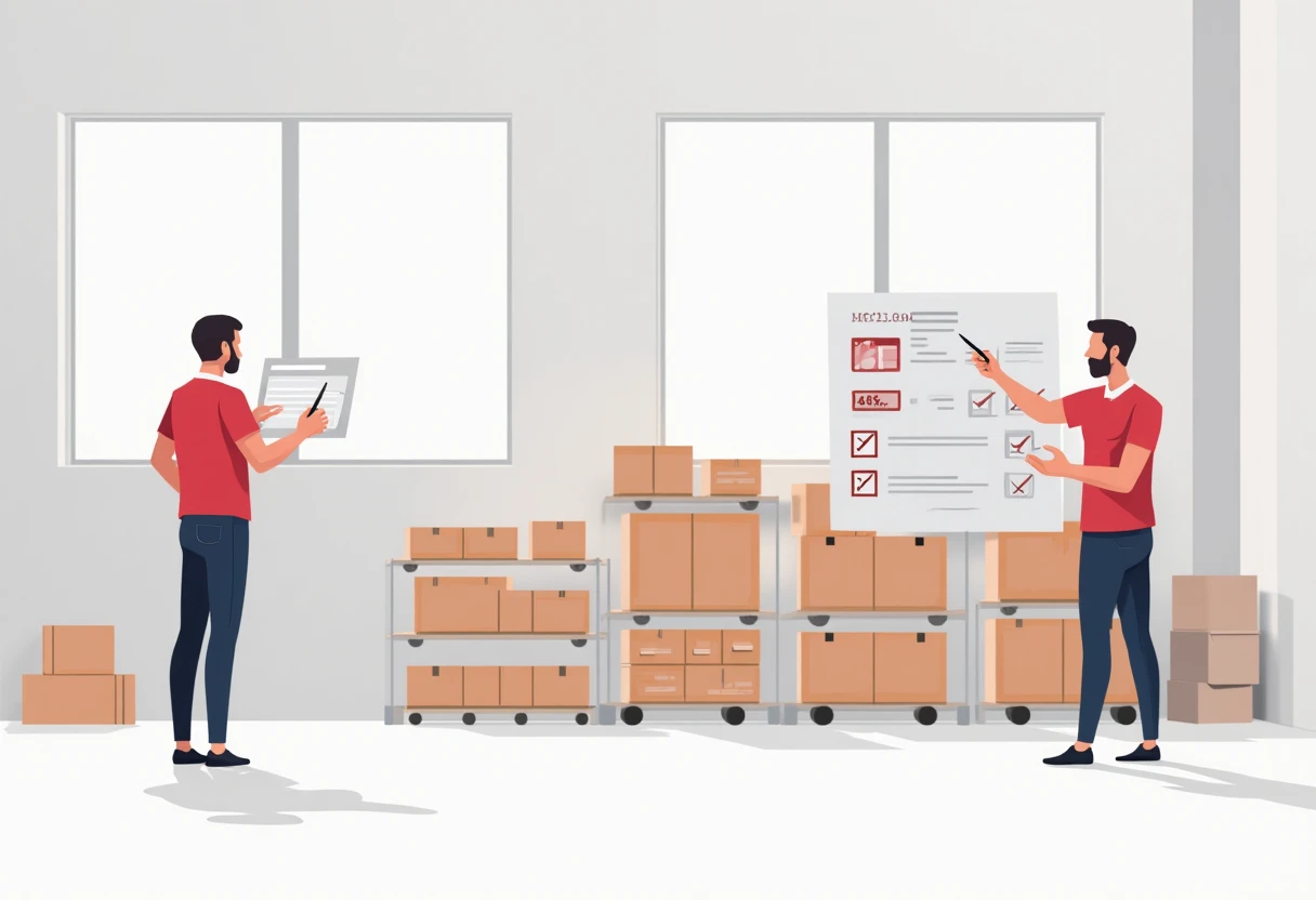 Trabajador de almacén revisando inventario