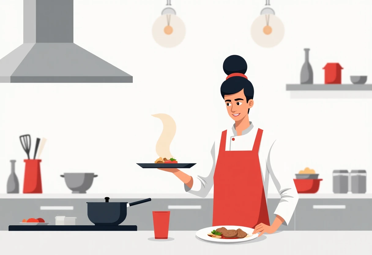Chef trabajando en cocina