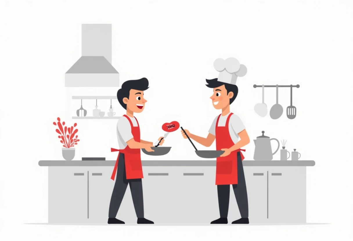 Aprendiz de cocina en acción
