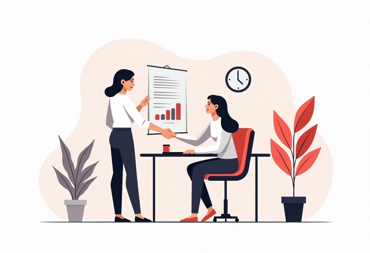 Asesor de carrera revisando opciones de empleo