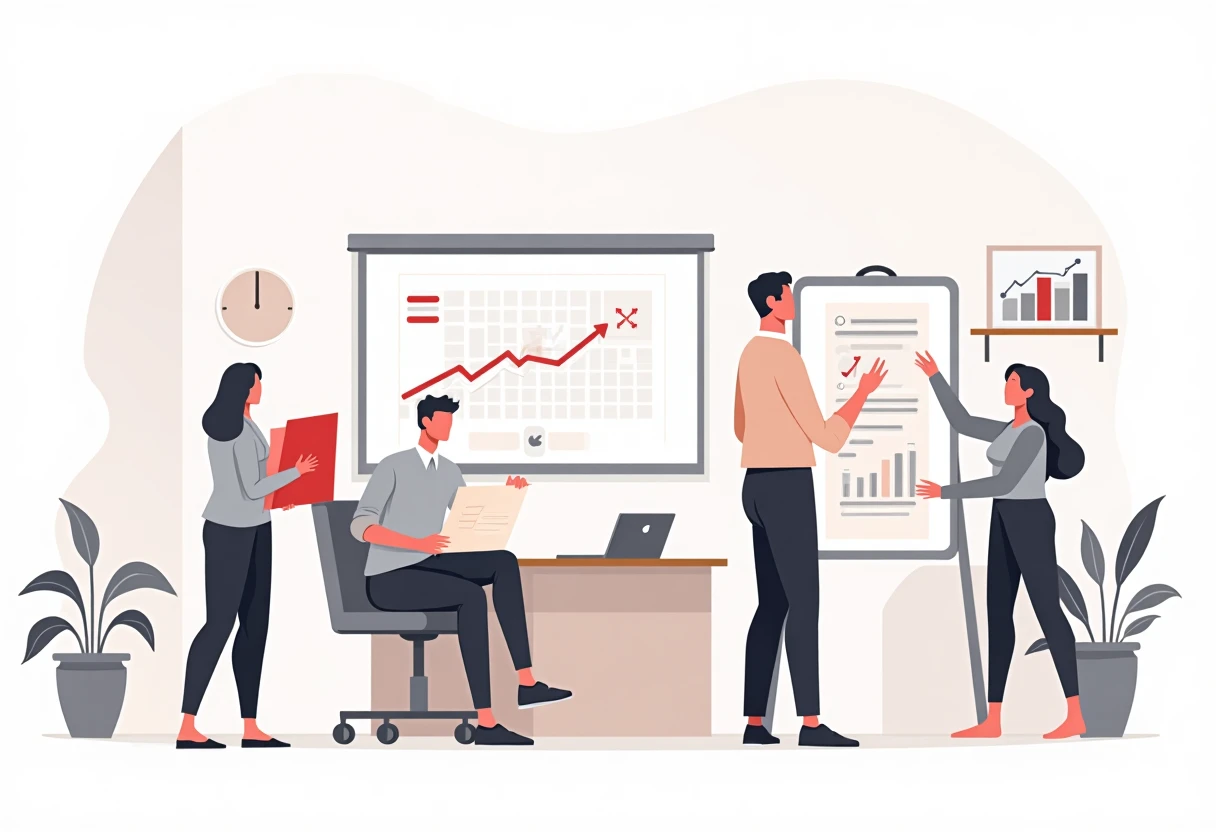 Profesionales de ventas en una reunión