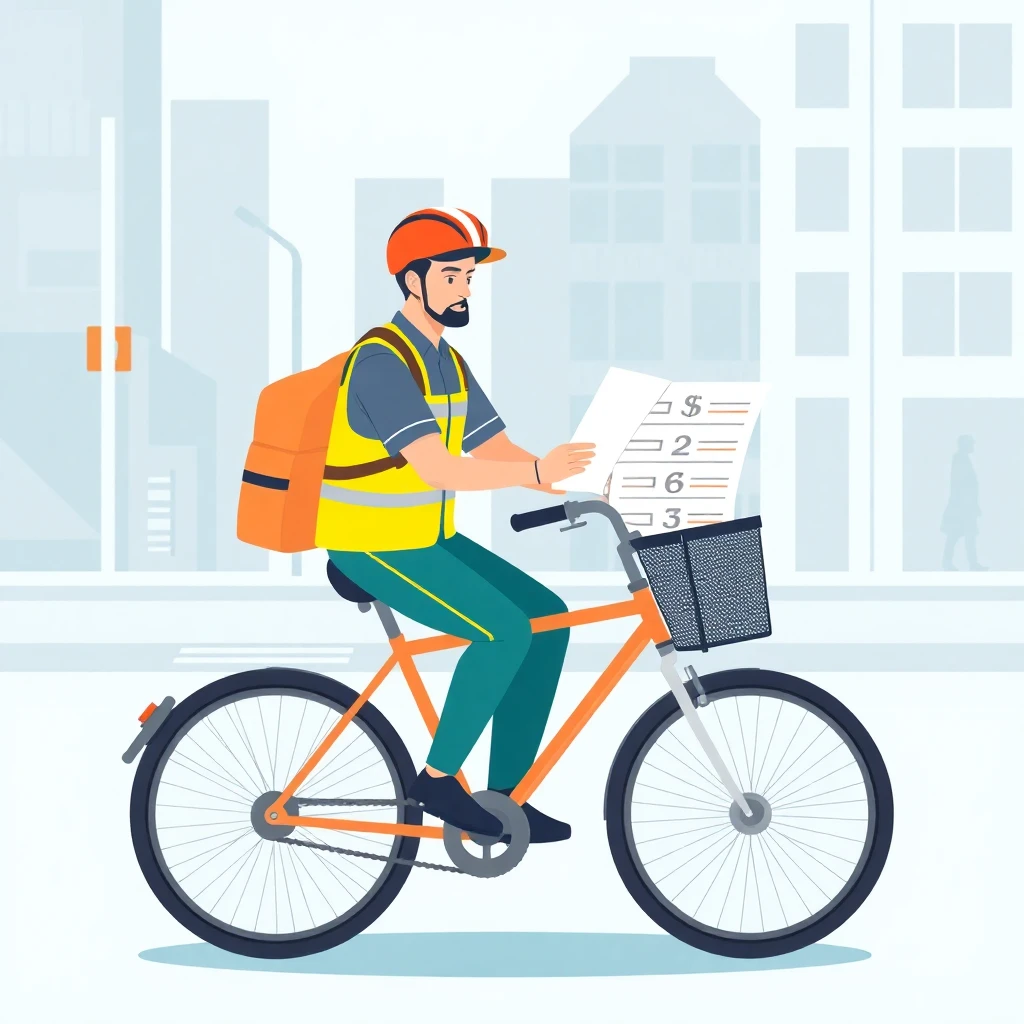 Repartidor revisando entregas