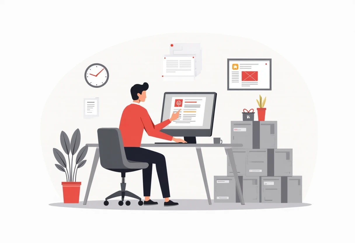 Supervisor de almacén trabajando