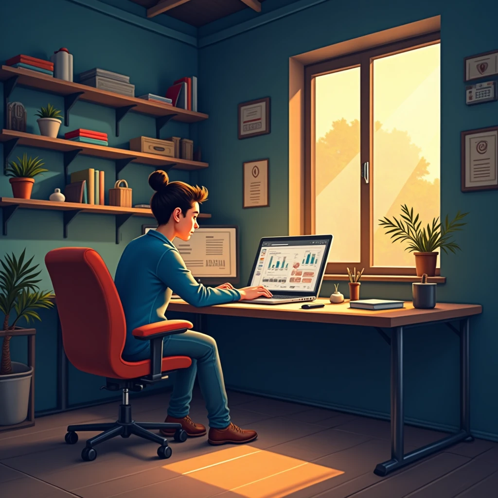 Oficina en casa para trabajos de seguridad