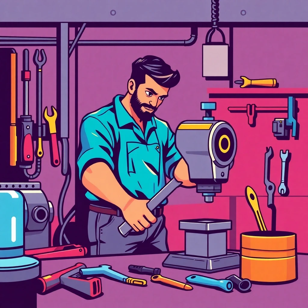 Mecánico en taller industrial