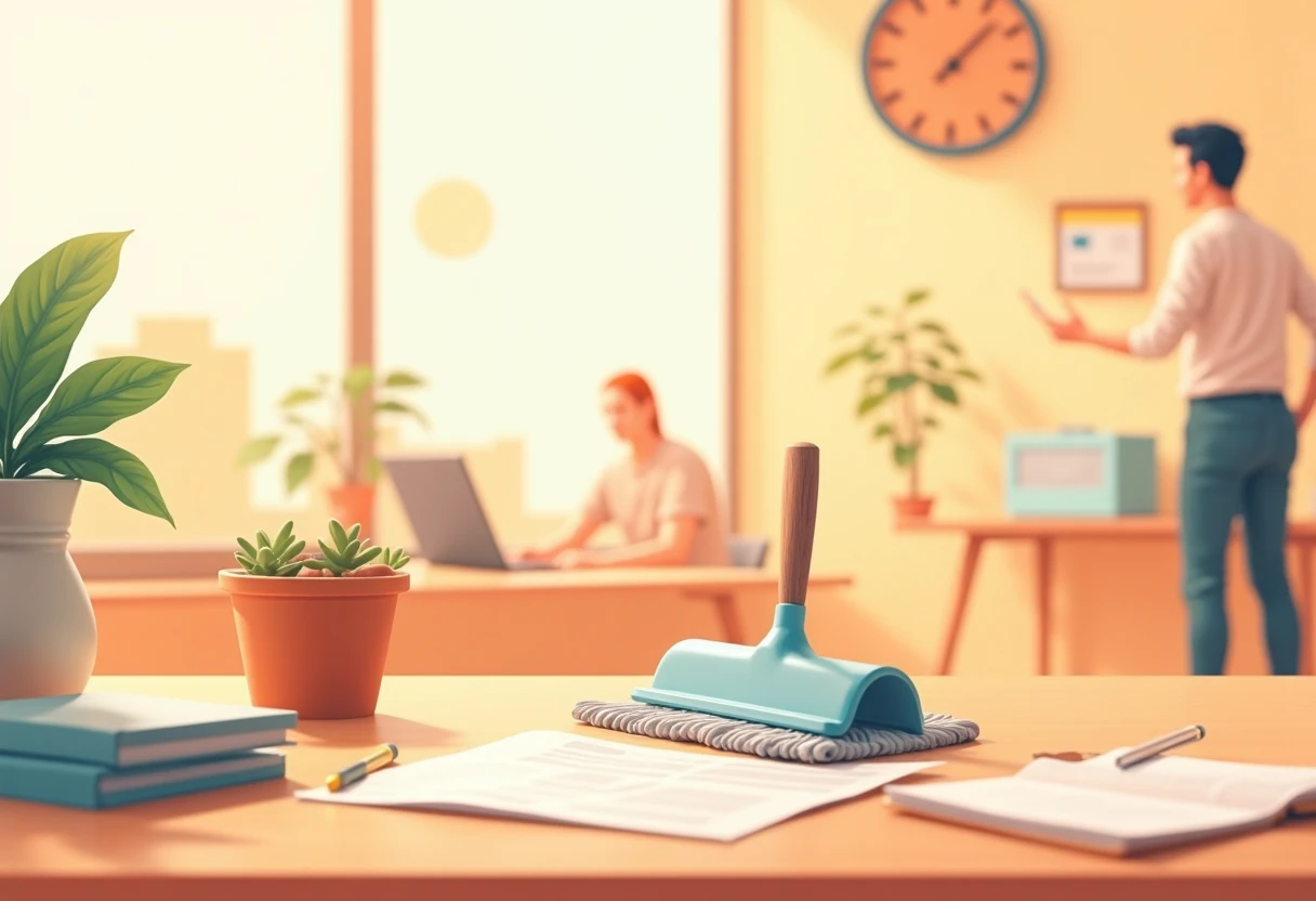 Herramientas de limpieza en un ambiente profesional