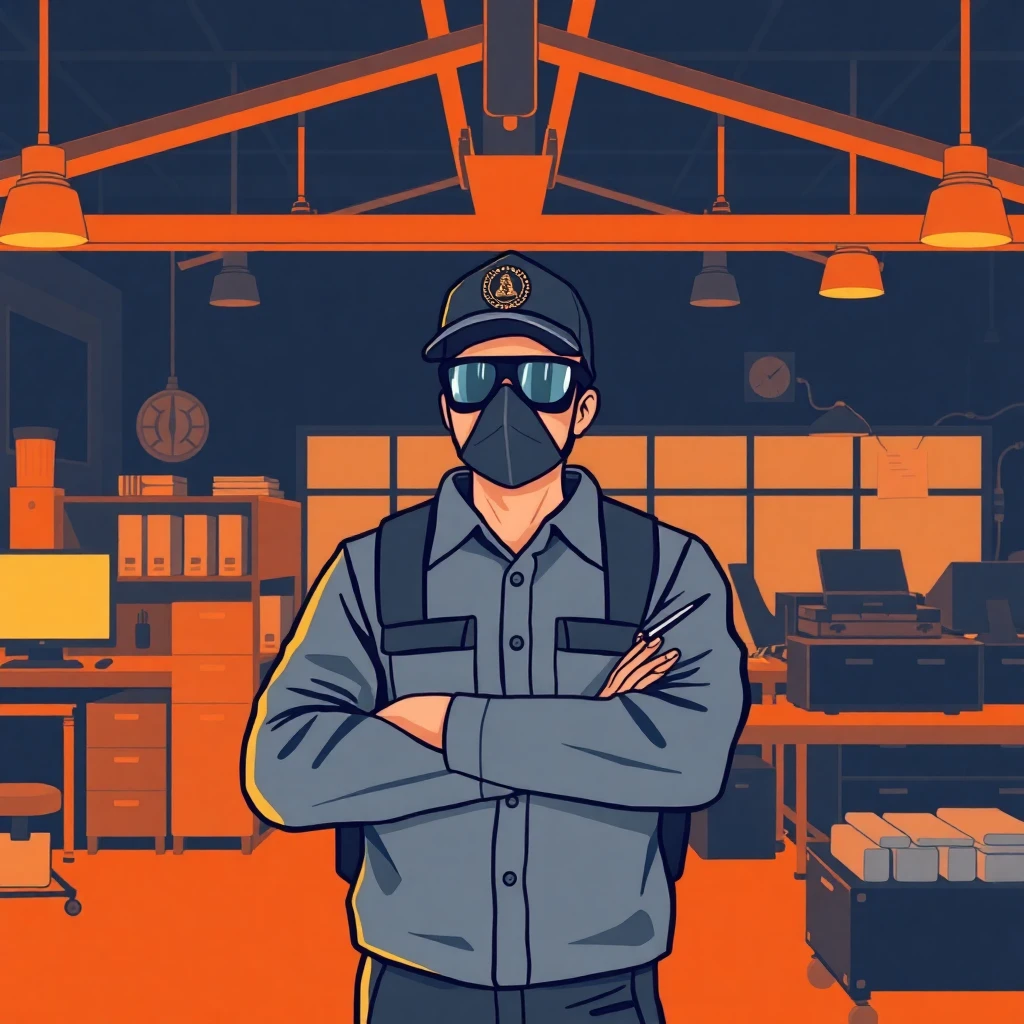 Guardia de seguridad en acción